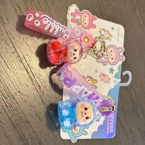 Cute Animal Keychain Set - Pink and Blue